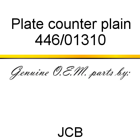 Plate, counter, plain 446/01310