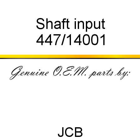 Shaft, input 447/14001