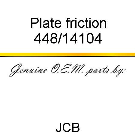 Plate, friction 448/14104