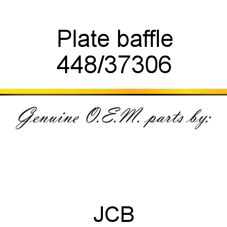 Plate, baffle 448/37306