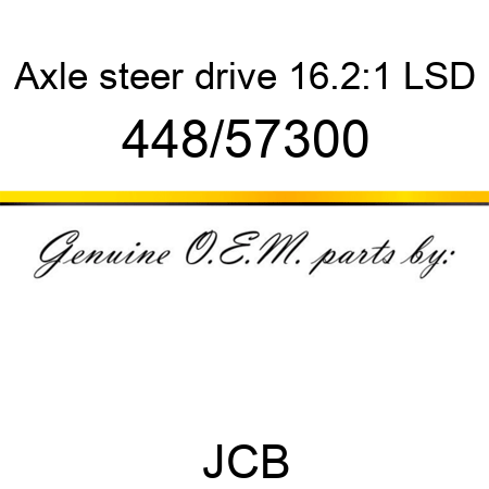 Axle, steer drive, 16.2:1 LSD 448/57300
