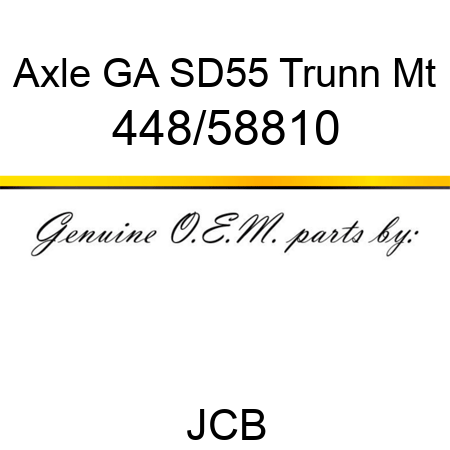 Axle, GA SD55 Trunn Mt 448/58810