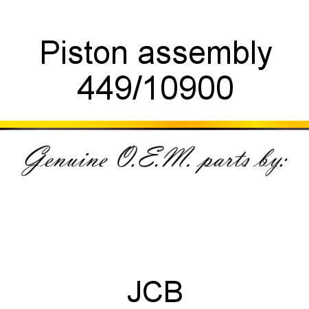 Piston, assembly 449/10900