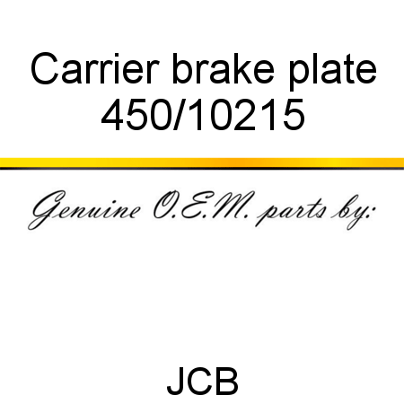 Carrier, brake plate 450/10215