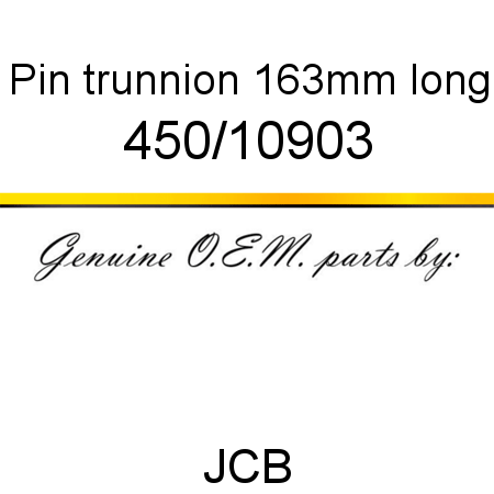 Pin, trunnion, 163mm long 450/10903