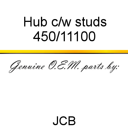 Hub, c/w studs 450/11100