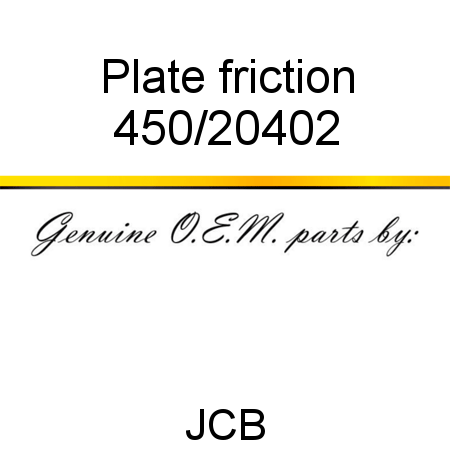 Plate, friction 450/20402