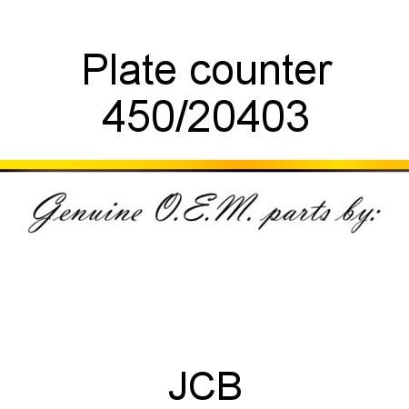 Plate, counter 450/20403