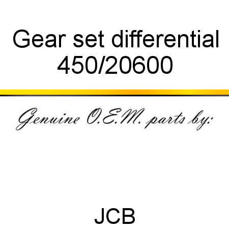 Gear, set, differential 450/20600
