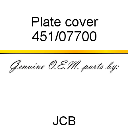 Plate, cover 451/07700