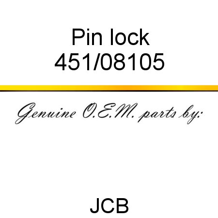 Pin, lock 451/08105