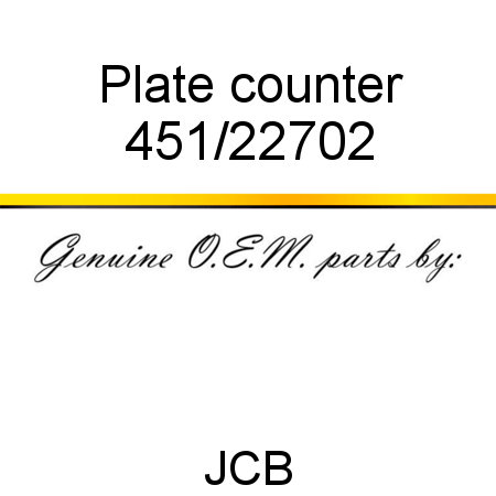 Plate, counter 451/22702