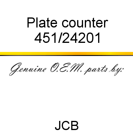 Plate, counter 451/24201