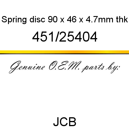 Spring, disc, 90 x 46 x 4.7mm thk 451/25404