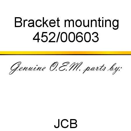 Bracket, mounting 452/00603