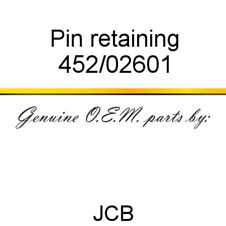 Pin, retaining 452/02601