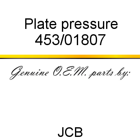 Plate, pressure 453/01807