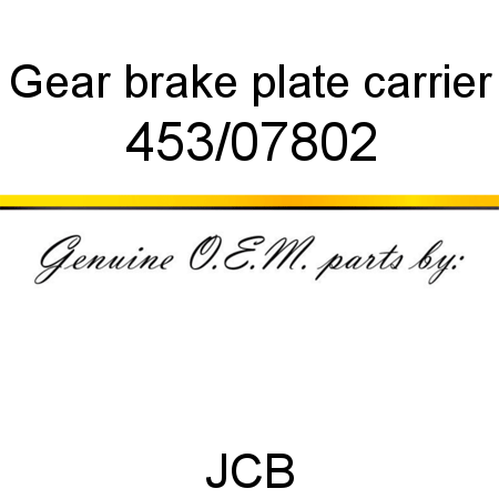 Gear, brake plate carrier 453/07802