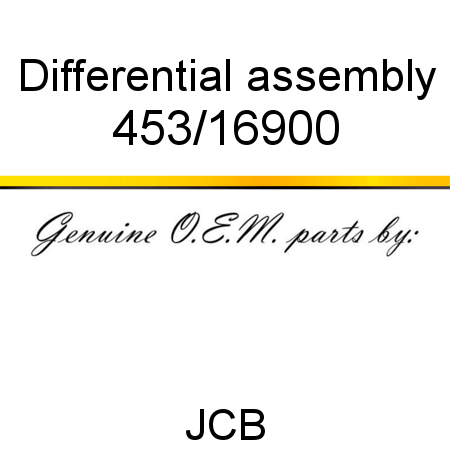 Differential, assembly 453/16900