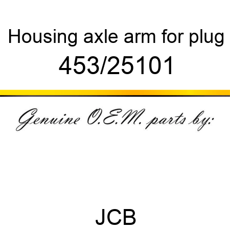 Housing, axle arm, for plug 453/25101