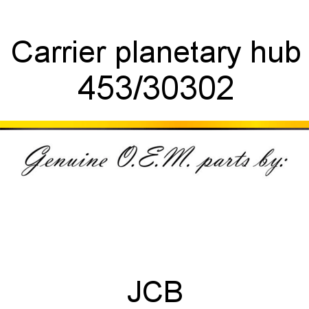 Carrier, planetary hub 453/30302