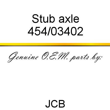 Stub, axle 454/03402