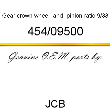 Gear, crown wheel & pinion, ratio 9/33 454/09500