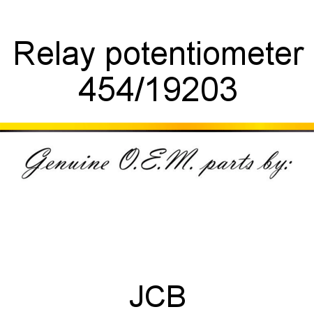 Relay, potentiometer 454/19203