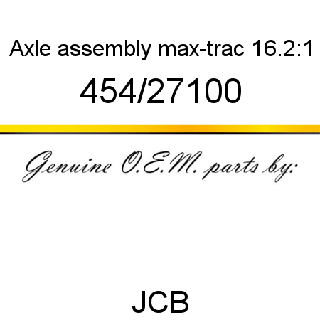 Axle, assembly, max-trac 16.2:1 454/27100