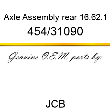 Axle, Assembly, rear, 16.62:1 454/31090
