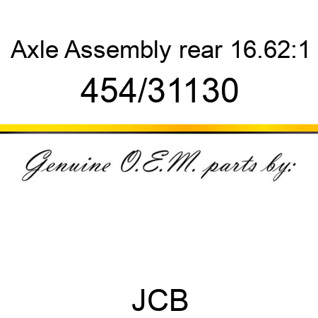 Axle, Assembly, rear, 16.62:1 454/31130