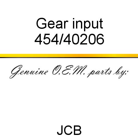 Gear, input 454/40206