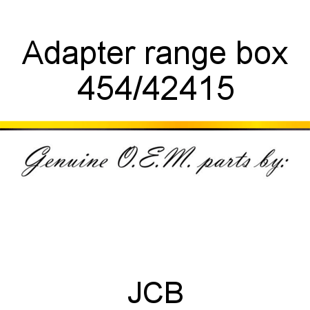 Adapter, range box 454/42415