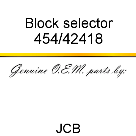 Block, selector 454/42418