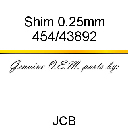 Shim, 0.25mm 454/43892