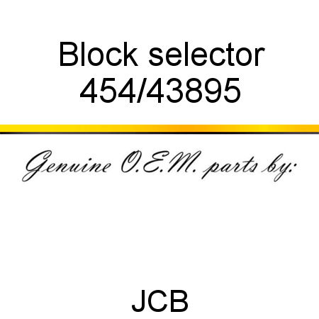 Block, selector 454/43895