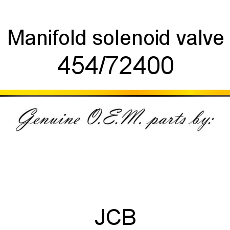 Manifold, solenoid valve 454/72400