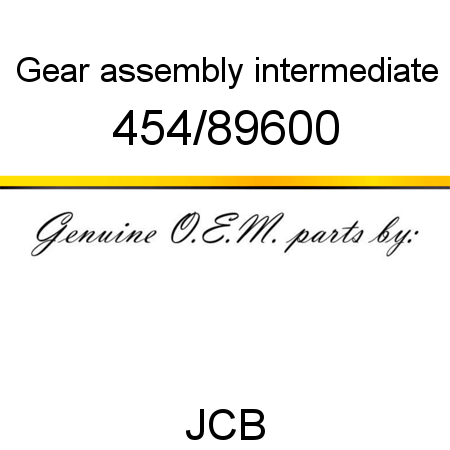 Gear, assembly, intermediate 454/89600