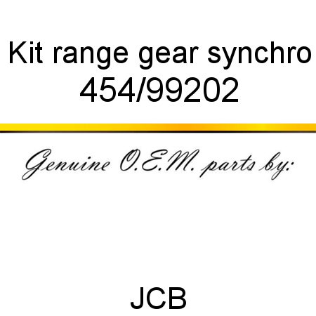 Kit, range gear synchro 454/99202