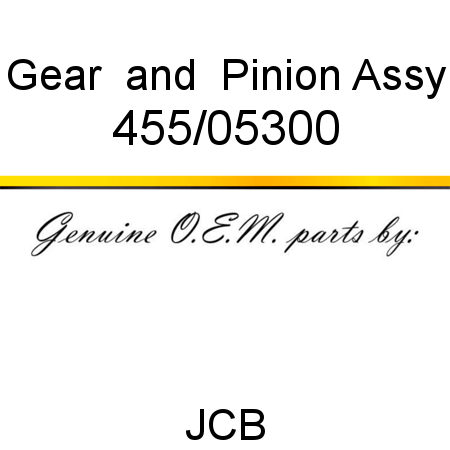Gear & Pinion Assy 455/05300