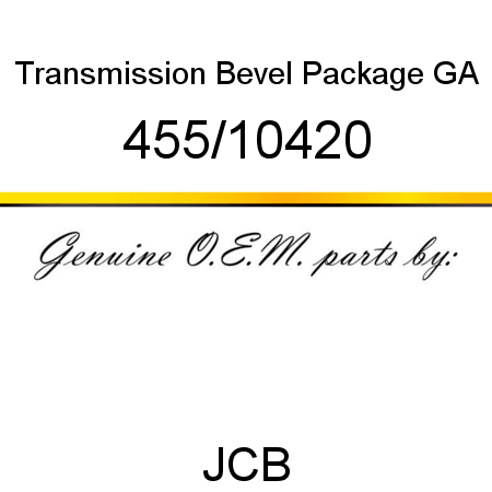 Transmission, Bevel Package GA 455/10420