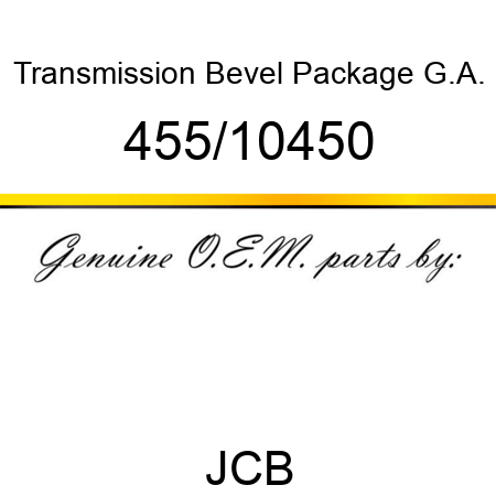 Transmission, Bevel Package G.A. 455/10450