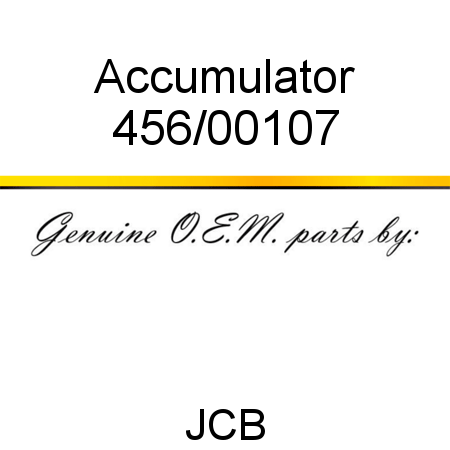 Accumulator 456/00107
