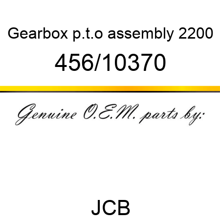 Gearbox, p.t.o assembly, 2200 456/10370