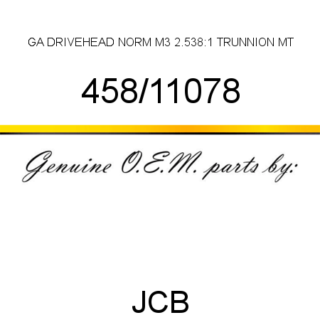 GA DRIVEHEAD NORM M3, 2.538:1 TRUNNION MT 458/11078