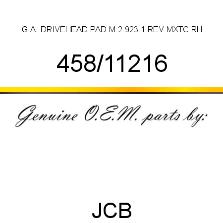 G.A. DRIVEHEAD PAD M, 2.923:1 REV MXTC RH 458/11216