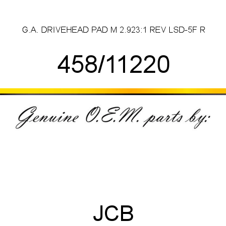 G.A. DRIVEHEAD PAD M, 2.923:1 REV LSD-5F R 458/11220