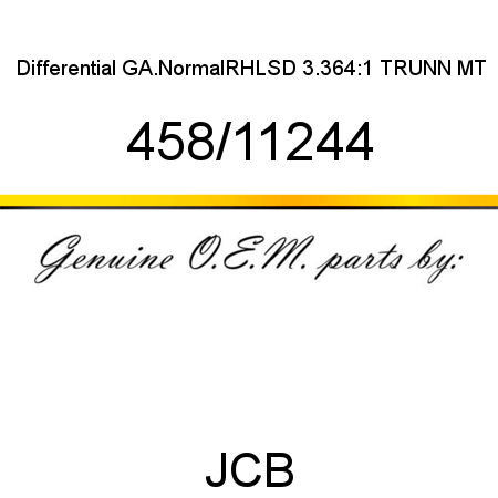 Differential, GA.Normal,RH,LSD, 3.364:1, TRUNN MT 458/11244