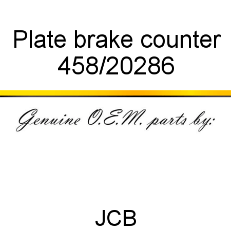 Plate, brake counter 458/20286