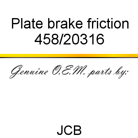 Plate, brake friction 458/20316